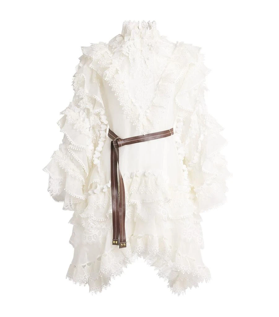 商品Zimmermann|Linen-Silk Organza Crush Mini Dress,价格¥23487,第1张图片