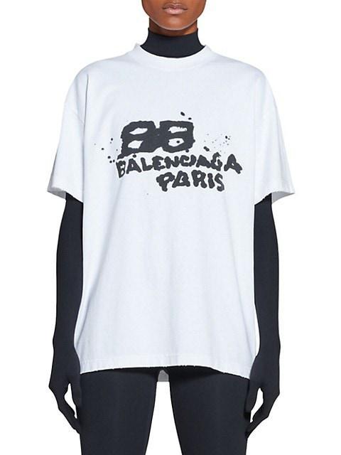 商品Balenciaga|Hand Drawn BB Icon T-shirt Medium Fit,价格¥4346,第7张图片详细描述