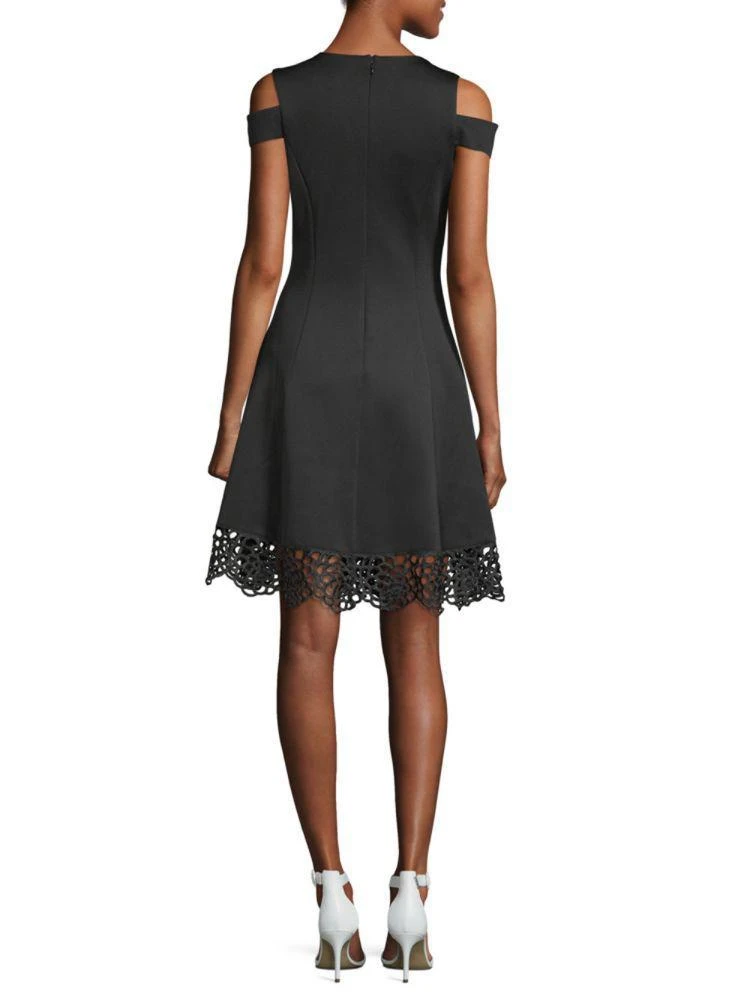 商品Donna Ricco|Lace Cold-Shoulder Fit-&-Flare Dress,价格¥443,第2张图片详细描述