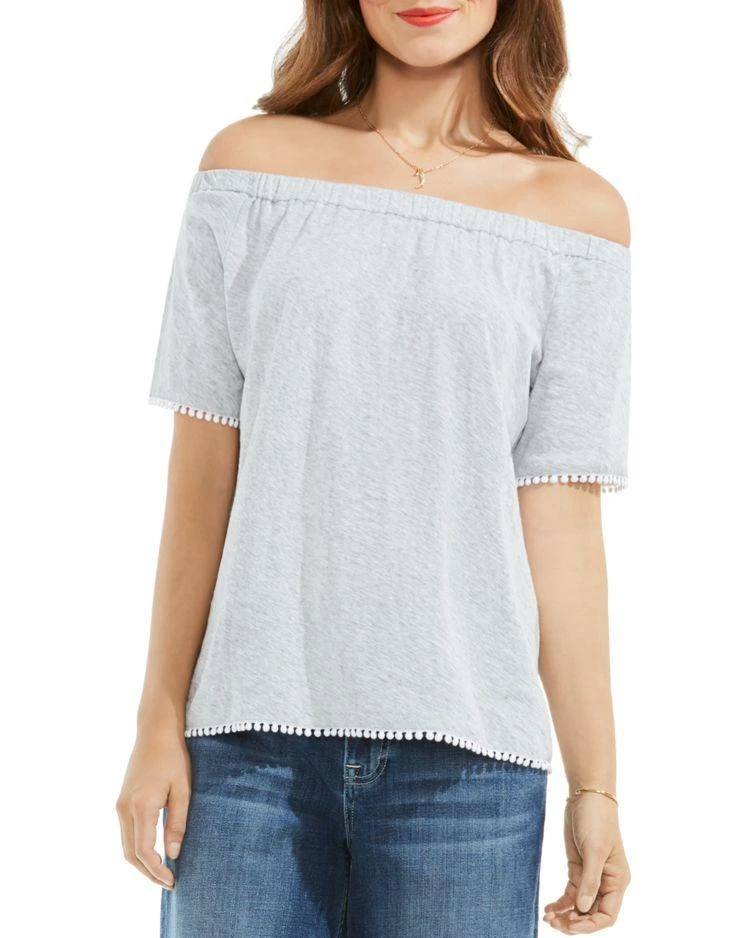 商品Vince Camuto|Pom-Pom Trim Off-the-Shoulder Top,价格¥258,第1张图片