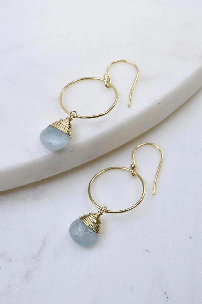 商品A Blonde and Her Bag|Yuliya Demi Fine Earring in Aquamarine,价格¥283,第4张图片详细描述