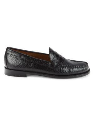 商品G.H. Bass|Logan Croc Embossed Leather Loafers,价格¥825,第1张图片