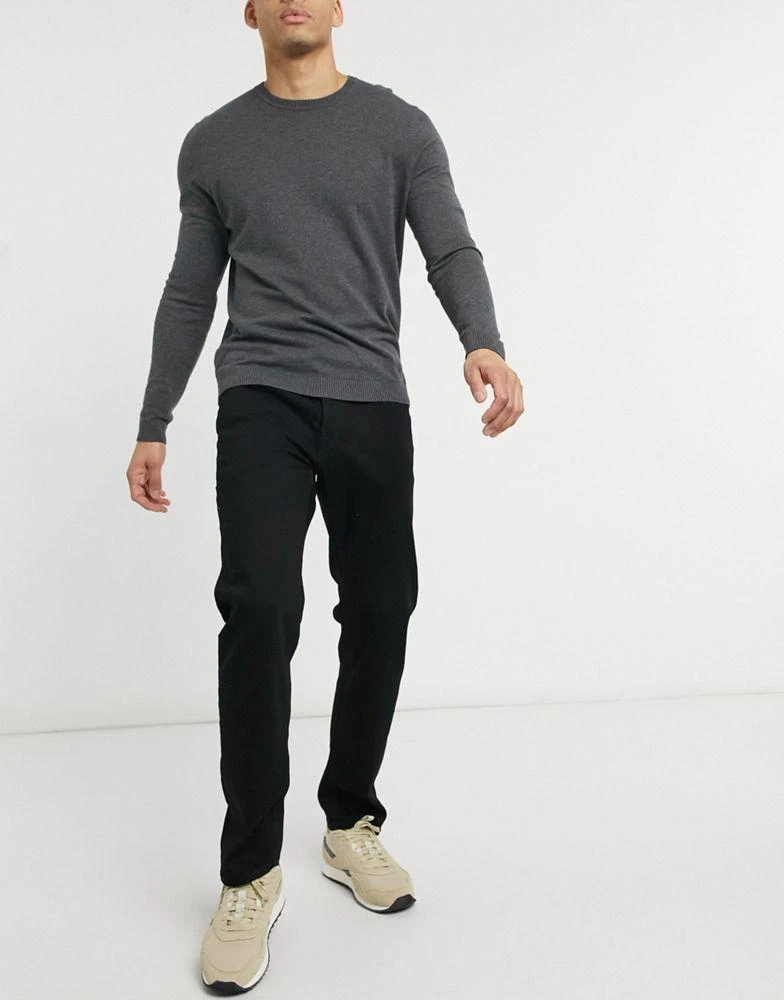 商品Jack & Jones|Jack & Jones Intelligence Mike straight fit jeans in black,价格¥429,第4张图片详细描述