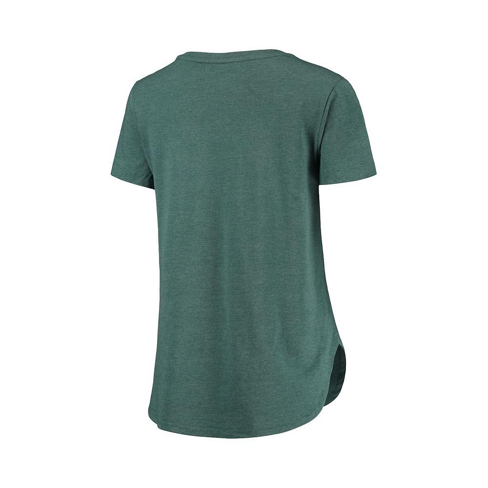 Women's Heathered Green Michigan State Spartans PoWered By Title IX T-shirt商品第4张图片规格展示