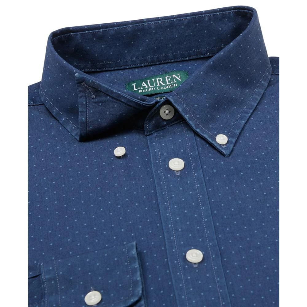 商品Ralph Lauren|Men's Classic/Regular-Fit Shorter Length Dot-Print Dress Shirt,价格¥107,第4张图片详细描述