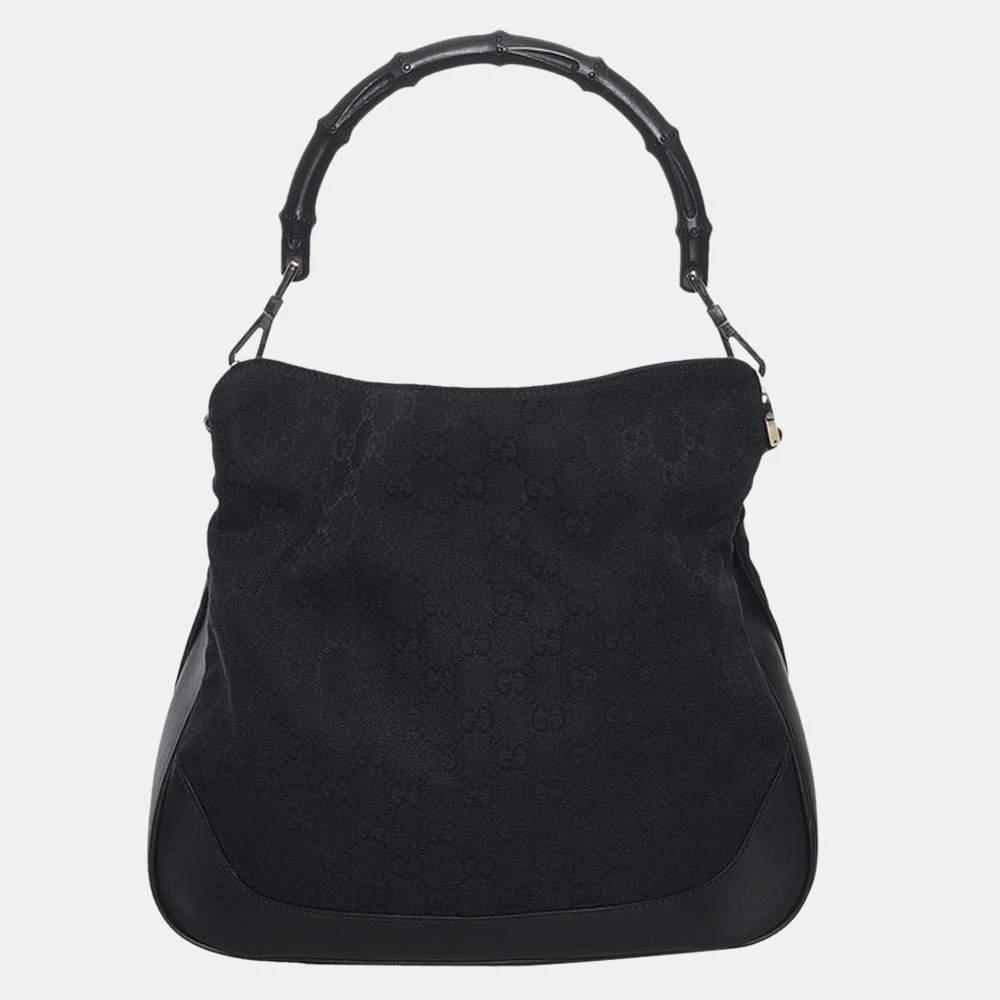 商品[二手商品] Gucci|Gucci Black GG Canvas Bamboo Bag,价格¥4292,第3张图片详细描述