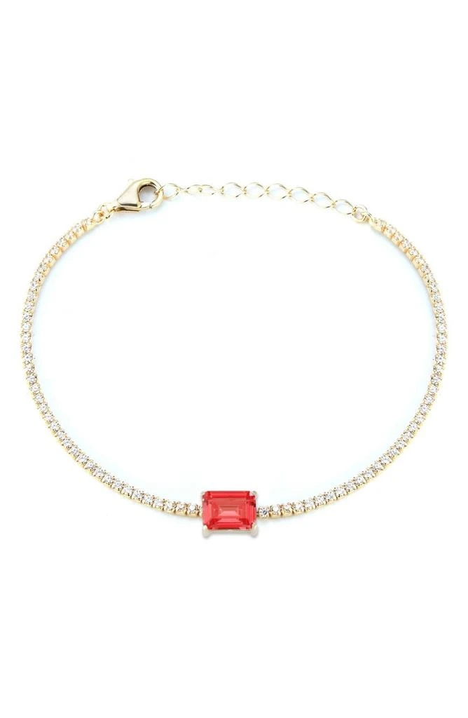 商品Sphera Milano|14K Gold Plated Sterling Silver & CZ Emerald Cut Station Bracelet,价格¥369,第1张图片