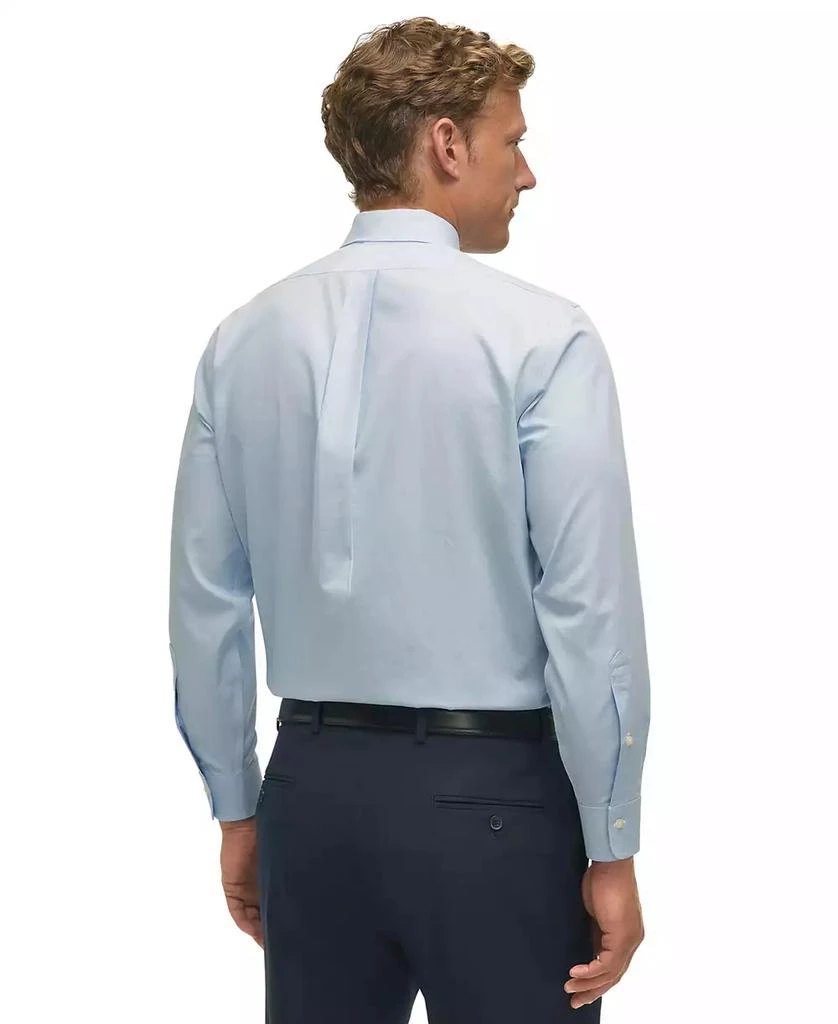 商品Brooks Brothers|Men's Regular Fit Non-Iron Spread Collar Micro-Houndstooth Pinpoint Dress Shirt,价格¥658,第2张图片详细描述