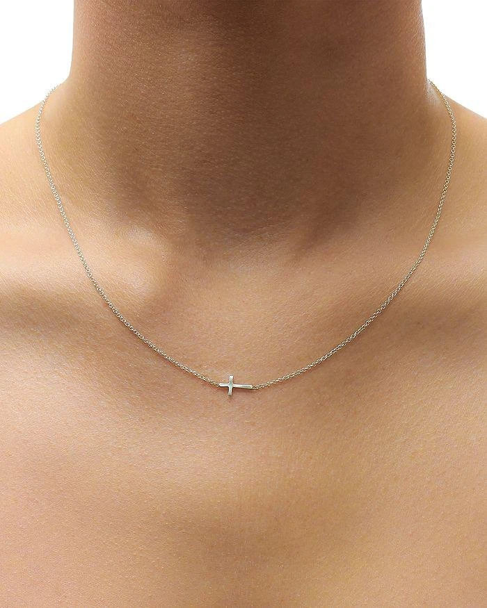 商品Dogeared|Sterling Silver Whisper Cross Necklace, 16",价格¥311,第3张图片详细描述