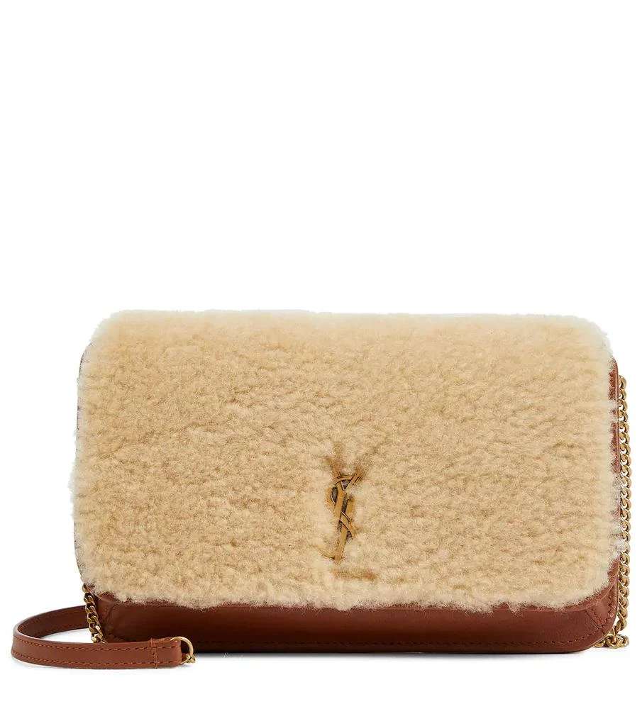 商品Yves Saint Laurent|Monogram shearling-paneled wallet on chain,价格¥7253,第1张图片