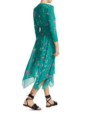 商品Maje|Smocked Floral-Print Midi Dress,价格¥1009,第2张图片详细描述