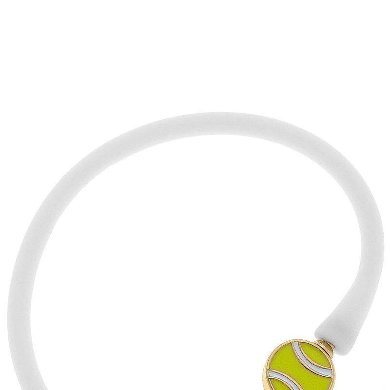 商品Canvas Style|Bali Tennis Ball Bead Silicone Bracelet In White,价格¥212,第1张图片