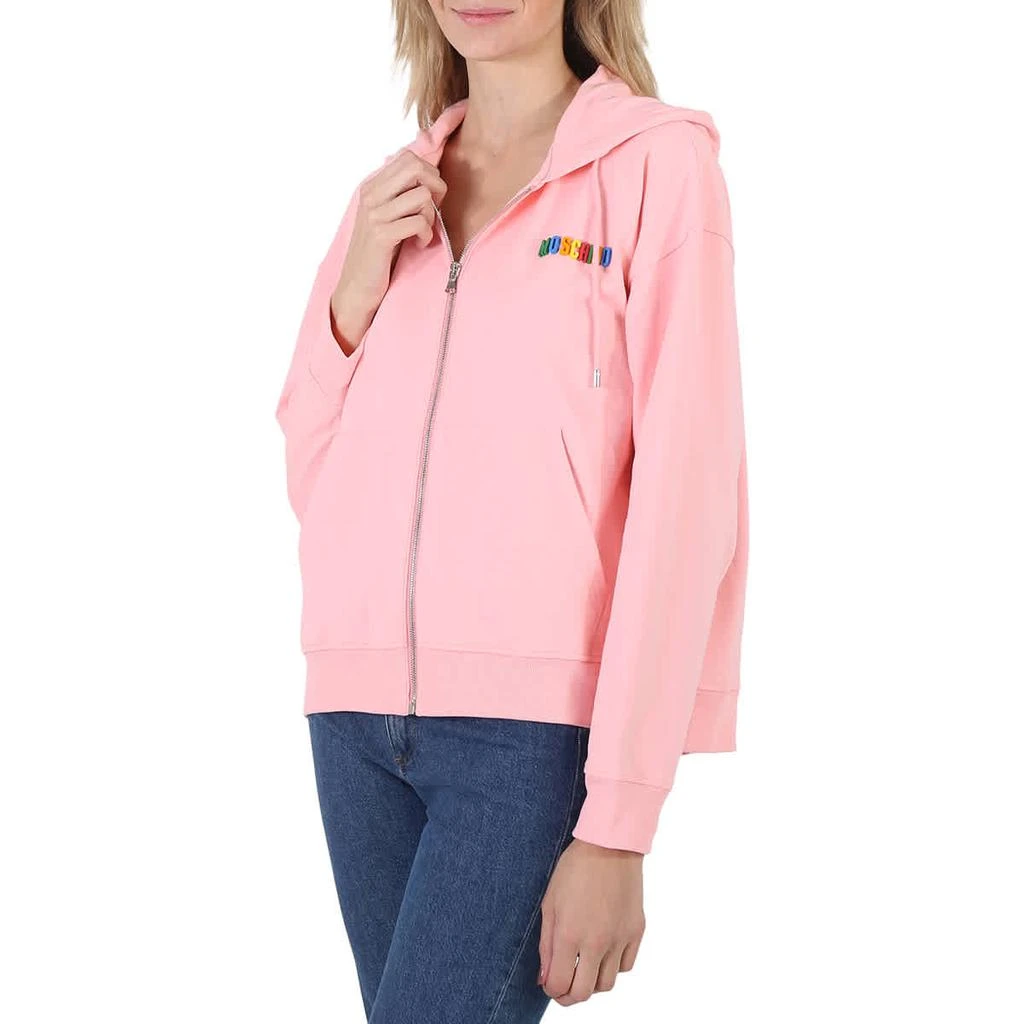 商品Moschino|Pink Cotton Logo Zip Hoodie,价格¥938,第1张图片