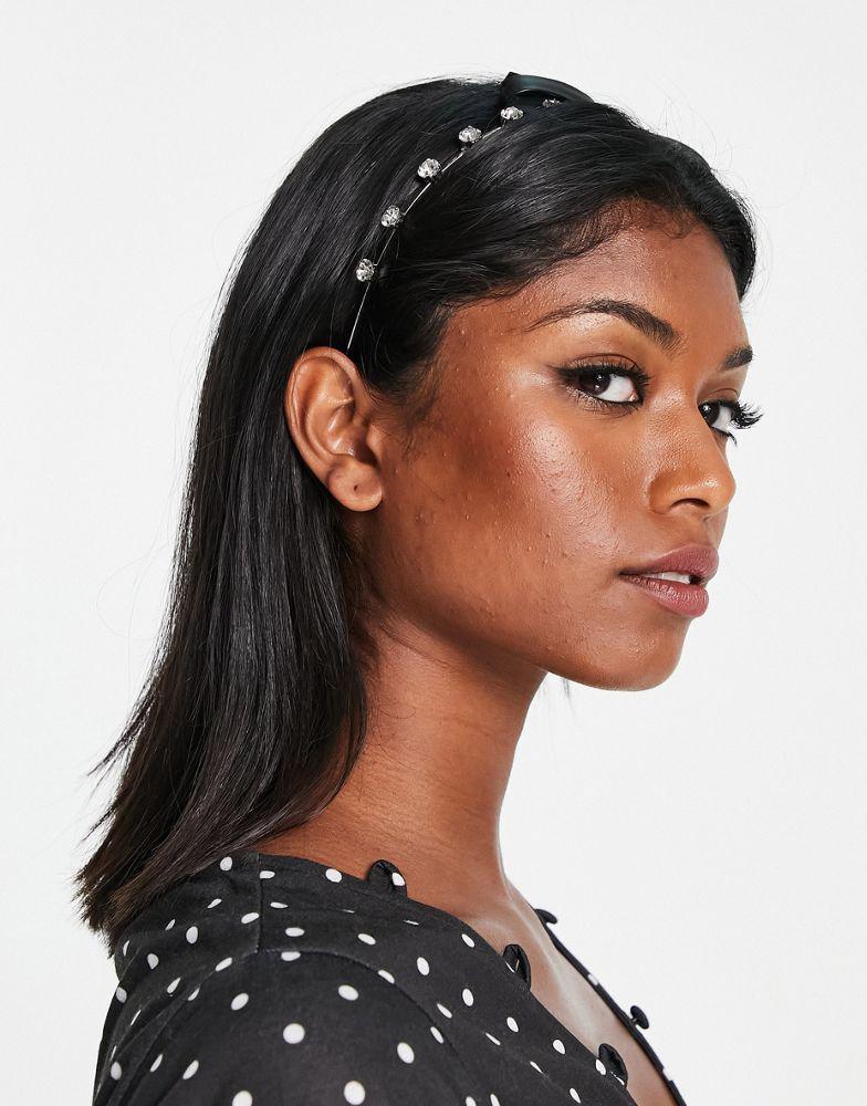 商品True Decadence|True Decadence headband with crystals and skinny bow,价格¥48,第1张图片