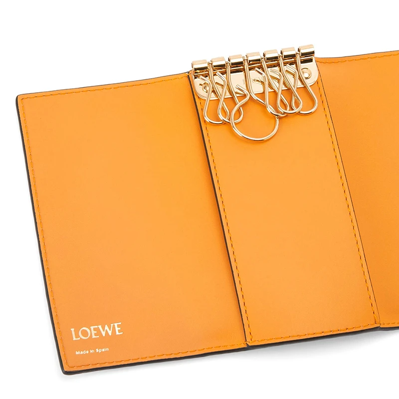 LOEWE/罗意威 22新款Repeat新款 女士橘色徽标压花小牛皮双折钥匙包C499K92X01-9130 商品