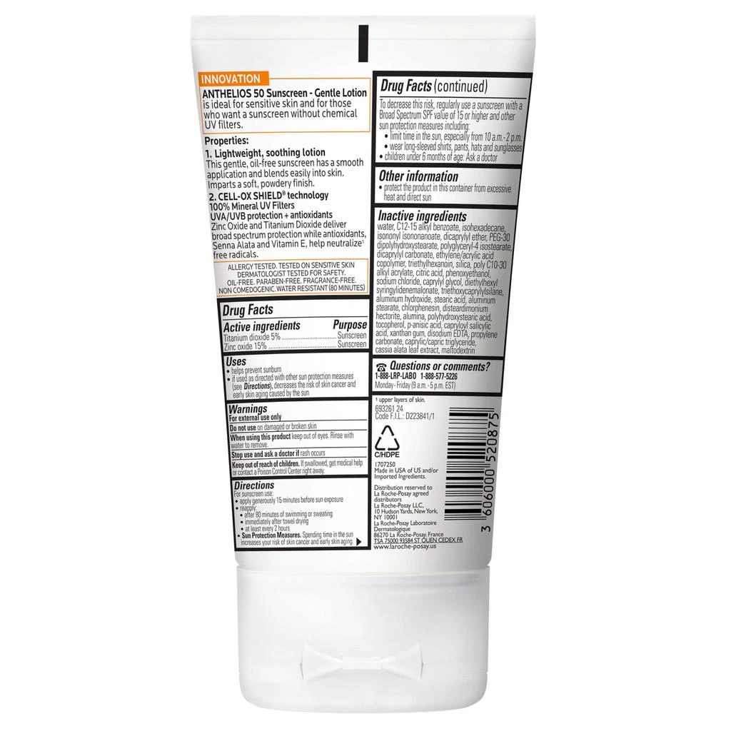 商品La Roche Posay|Anthelios Gentle Mineral Sunscreen Lotion SPF 50,价格¥242,第4张图片详细描述