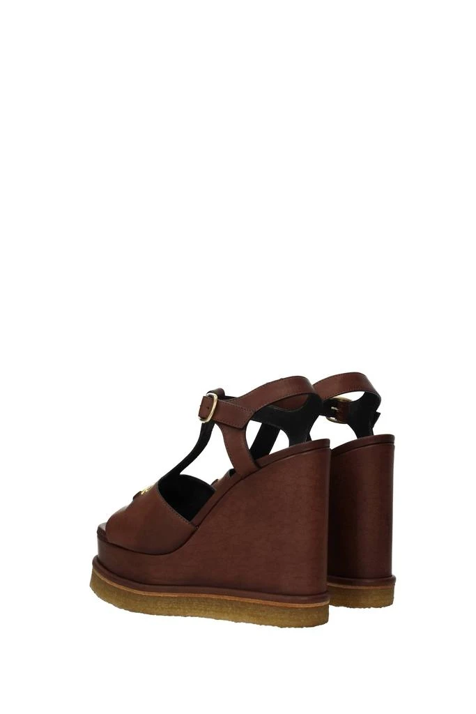 商品Celine|Wedges manon Leather Brown,价格¥2963,第4张图片详细描述