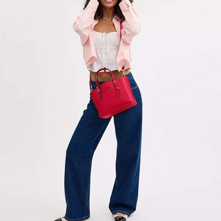 商品[国内直发] Coach|蔻驰 Mollie 25 品牌徽标可拆卸肩带 皮革 托特包Tote包购物袋手提单肩包 中号 女款 红色,价格¥2364,第6张图片详细描述