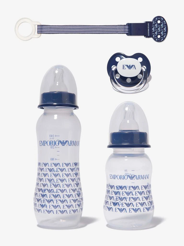 商品Emporio Armani|Emporio Armani Navy Baby Unisex Bottle And Pacifier Set (4 Piece),价格¥703,第1张图片