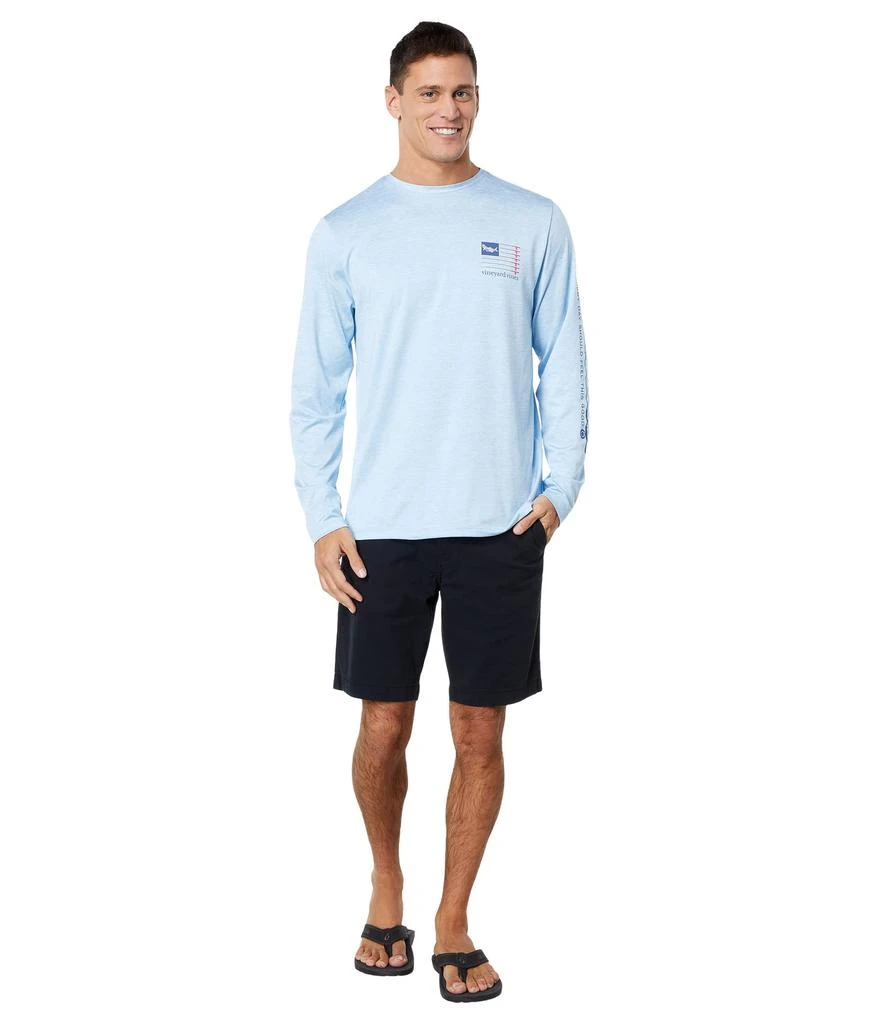 商品Vineyard Vines|Long Sleeve Tarpon Rod Flag Harbor T-Shirt,价格¥362,第4张图片详细描述