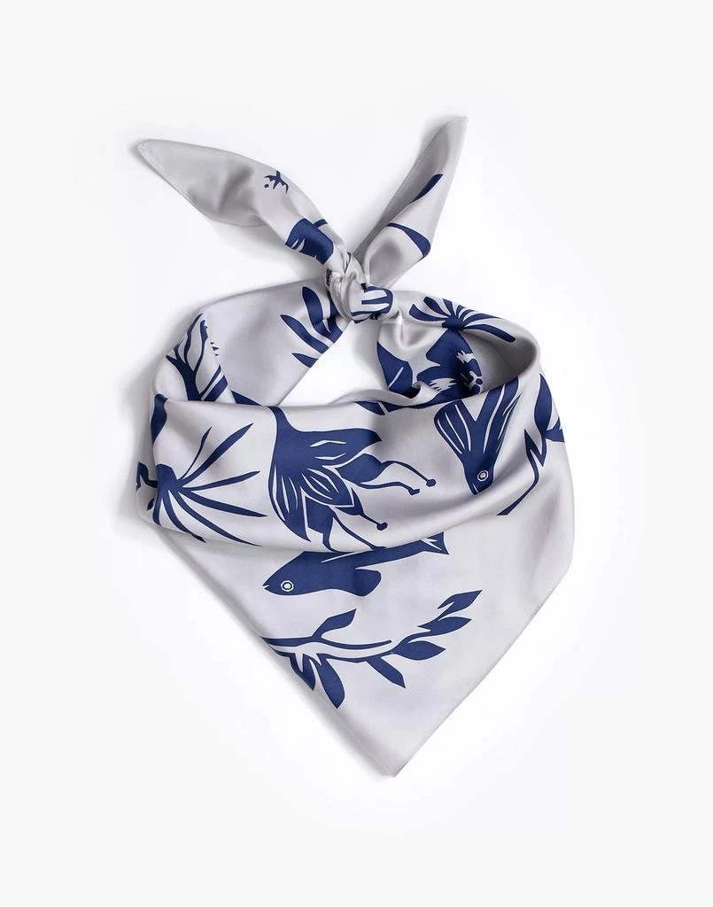 商品Madewell|Winona Irene Silk Flying Fish Flying Bird Square Scarf,价格¥518,第1张图片