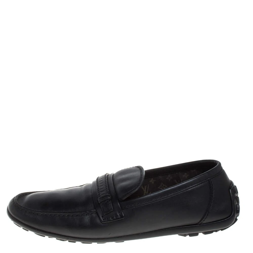 商品[二手商品] Louis Vuitton|Louis Vuitton Black Leather Slip On Loafers Size 42.5,价格¥3349,第2张图片详细描述