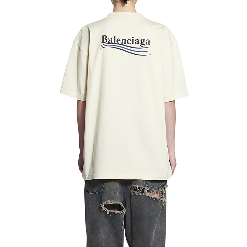 【预售3-7天】Balenciaga/巴黎世家 22年秋冬新款 Political Campaign系列 女士浅米色纯棉艺术画短袖T�恤641655TKVJ18962 商品