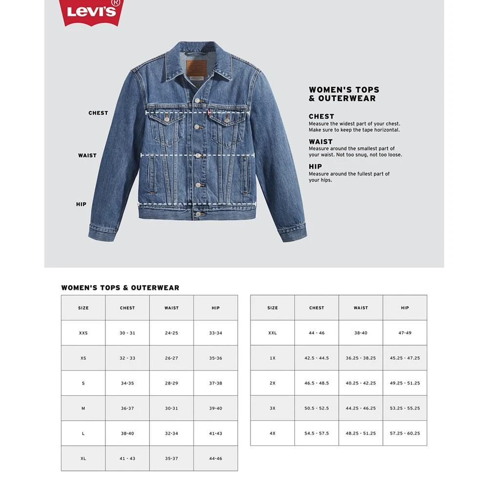 商品Levi's|Plus Size Button-Down Original Denim Trucker Jacket,价格¥393,第4张图片详细描述