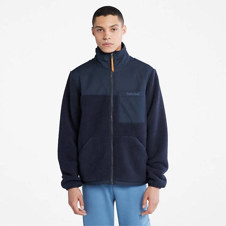 商品Timberland|High-Pile Zip-Front Fleece for Men in Navy,价格¥1291,第1张图片