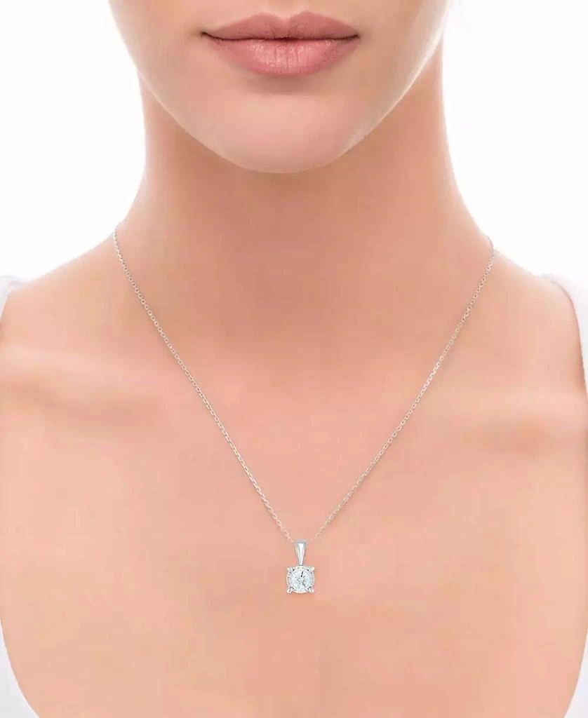 商品TruMiracle|TruMiracle® Diamond Solitaire 18" Pendant Necklace (3/4 ct. t.w.) in 14k White Gold,价格¥20782,第2张图片详细描述
