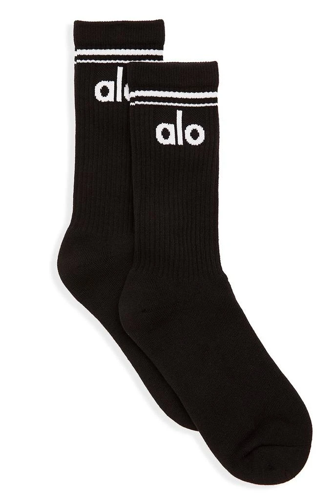 商品Alo|Unisex Throwback Sock - Black/White,价格¥180,第1张图片