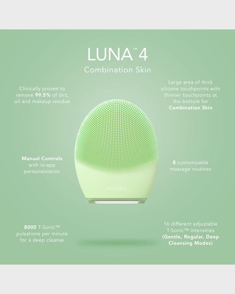 商品Foreo|Luna 4 Facial Cleansing & Firming Massage for Combination Skin,价格¥1536,第4张图片详细描述