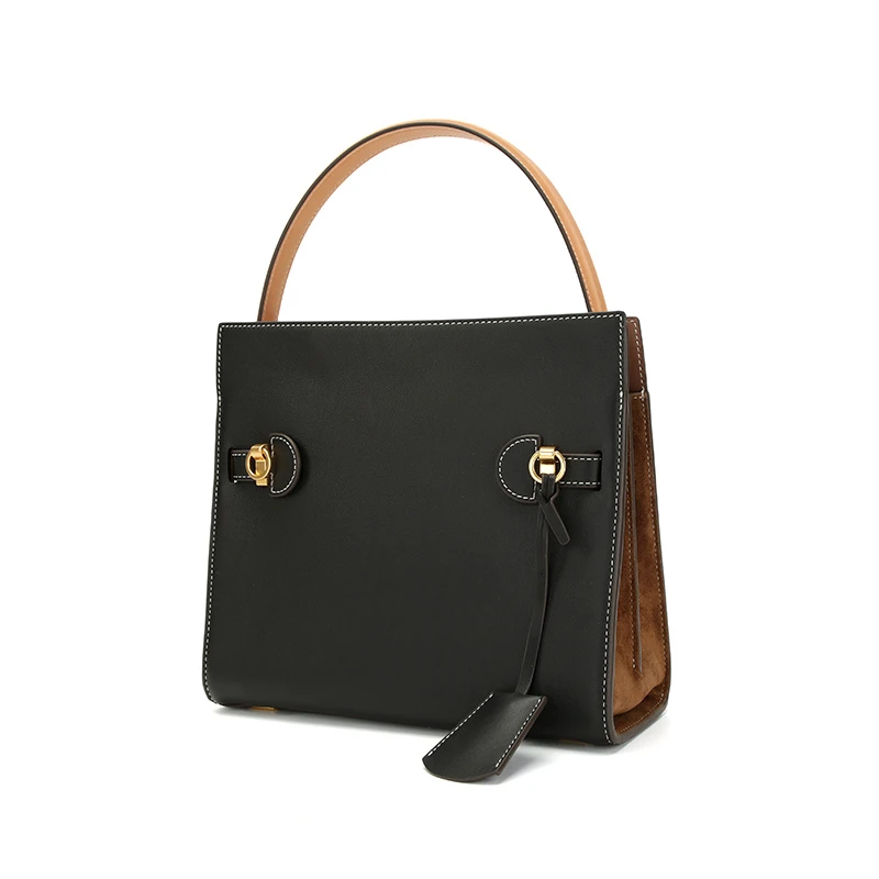 TORY BURCH Lee Radziwill Double哑光高级精致 牛皮 单肩斜挎手提包 小号 女款 黑色 商品
