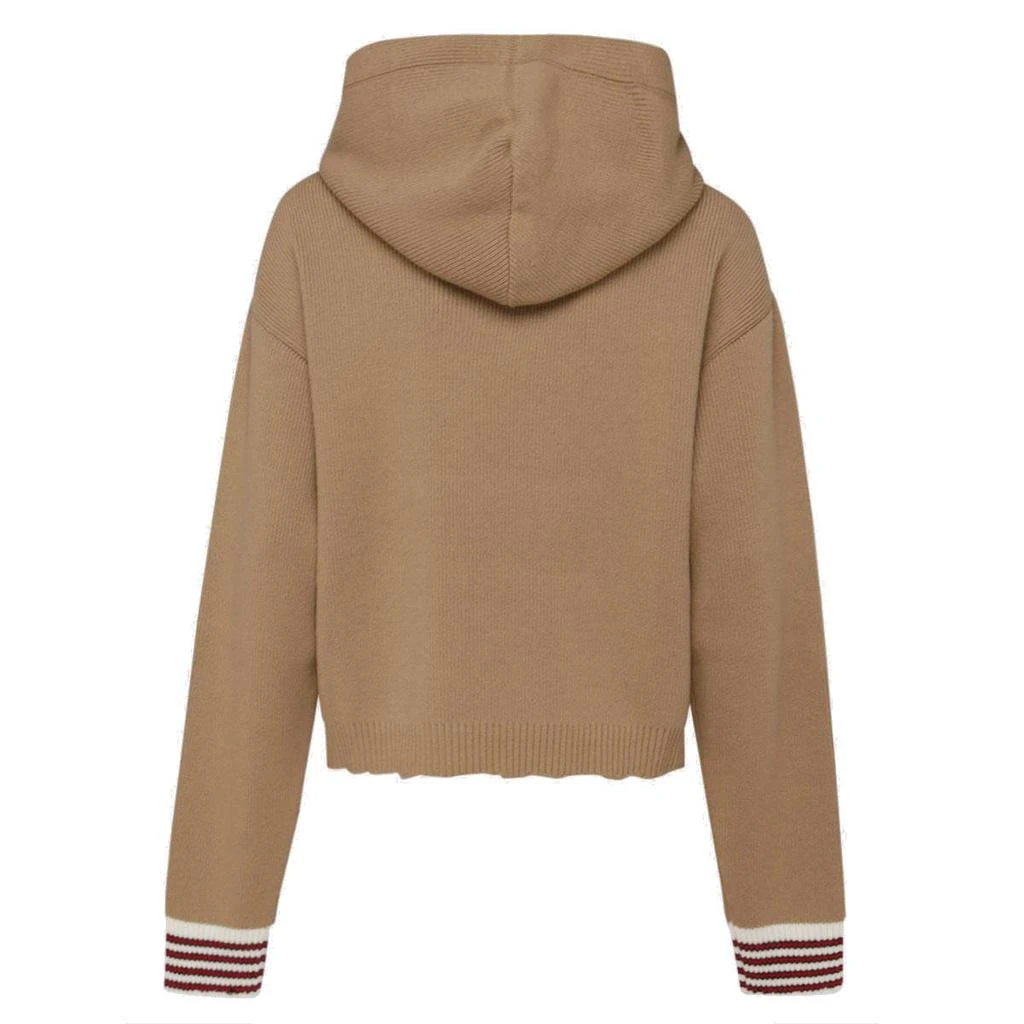 商品Palm Angels|Palm Angels Logo Embroidered Long-Sleeved Knit Hoodie,价格¥4409,第2张图片详细描述