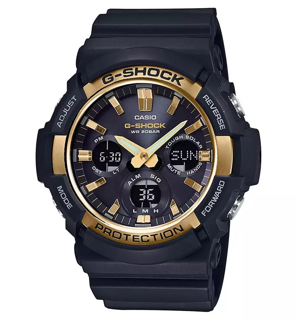 商品G-Shock|Men's Solar Analog-Digital Black Resin Strap Watch 53mm,价格¥1345,第1张图片