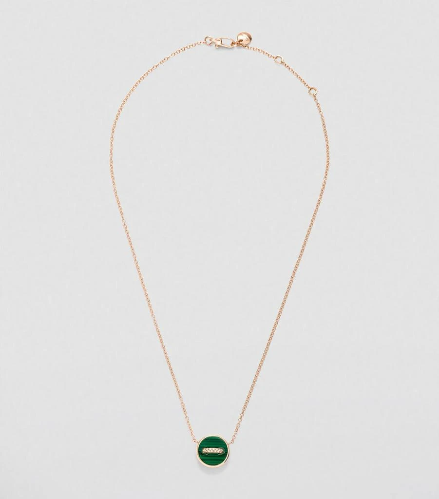 商品Pomellato|Rose Gold, Diamond, Mother-of-Pearl and Malachite Pom Pom Dot Necklace,价格¥20613,第5张图片详细描述
