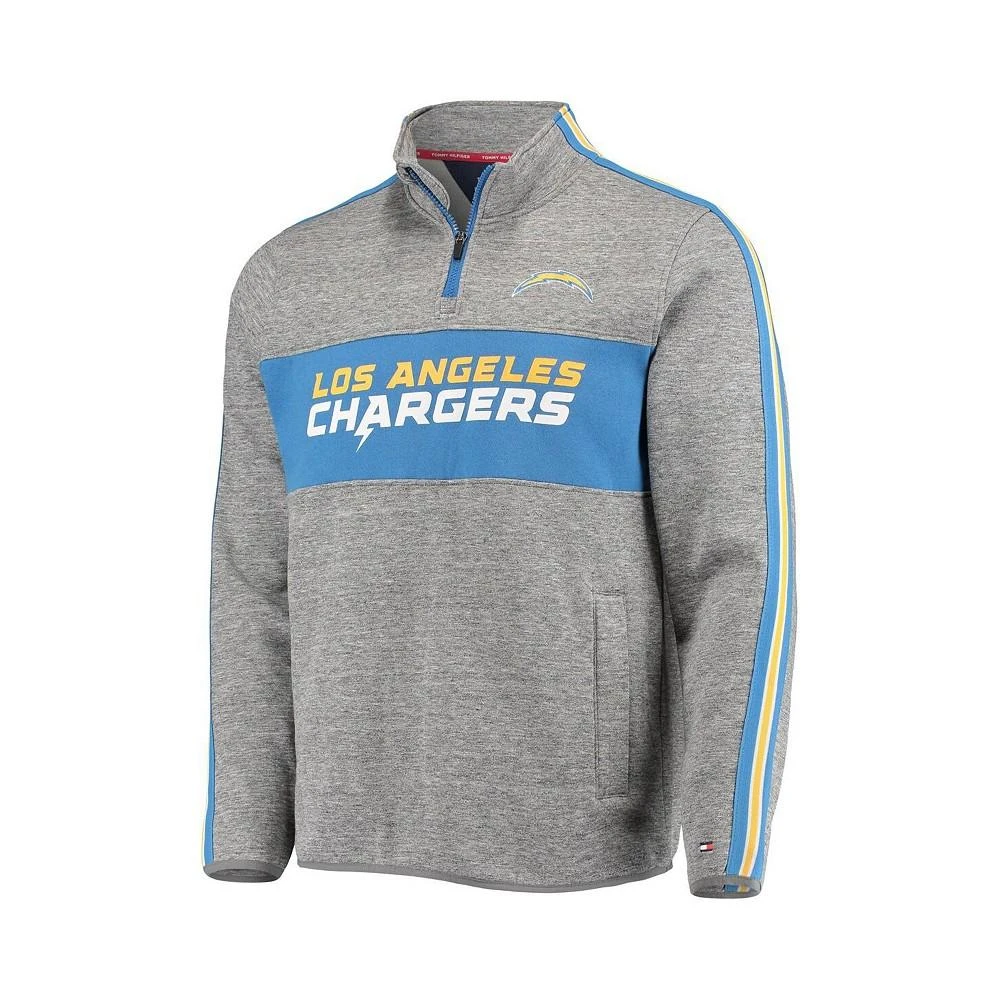 商品Tommy Hilfiger|Men's Heathered Gray Los Angeles Chargers Mario Quarter-Zip Jacket,价格¥542,第2张图片详细描述