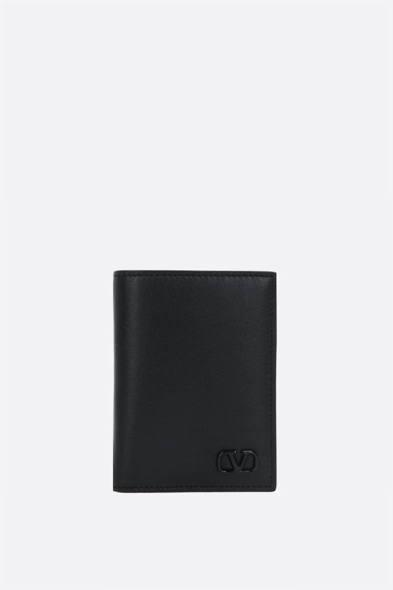 商品Valentino|VALENTINO 男士黑色光滑皮革竖款钱包 XY0P0713-ZQU-0NO,价格¥1884,第1张图片