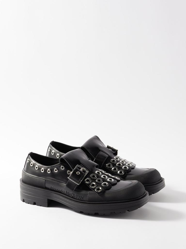 商品Alexander McQueen|Boxcar eyelet-studded leather Derby shoes,价格¥6952,第7张图片详细描述