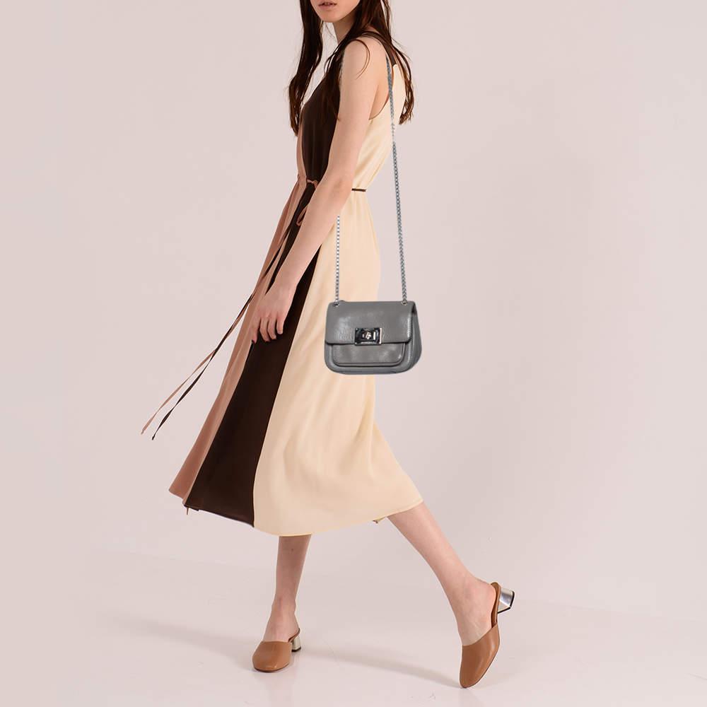 商品[二手商品] Michael Kors|Michael Kors Grey Leather Sloan Flap Shoulder Bag,价格¥773,第4张图片详细描述