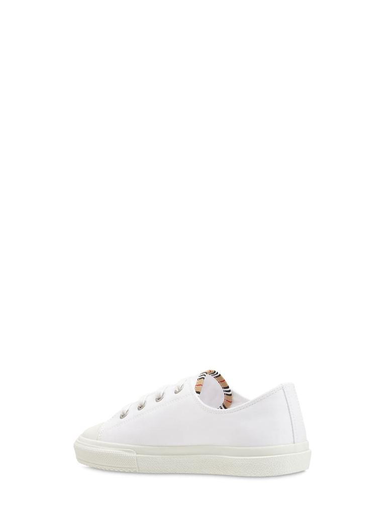 商品Burberry|Icon Stripe Logo Cotton Lace-up Sneakers,价格¥1940,第5张图片详细描述