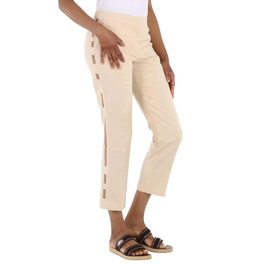 商品Burberry|Addison Wool Silk Linen Stripe Detail Tailored Trousers,价格¥1337,第2张图片详细描述