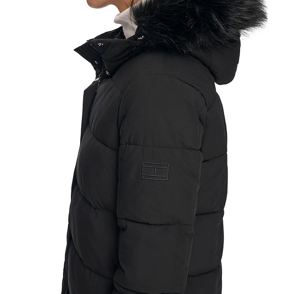 商品Tommy Hilfiger|Women's Faux-Fur-Trim Hooded Puffer Coat, Created for Macy's,价格¥1123,第4张图片详细描述