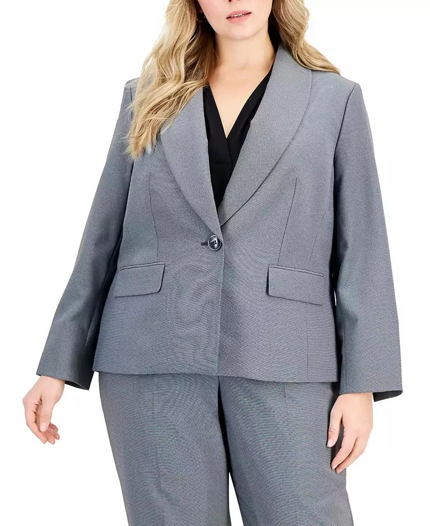 商品Le Suit|Plus Size Shawl-Collar Single-Button Pantsuit Set,价格¥1176,第3张图片详细描述