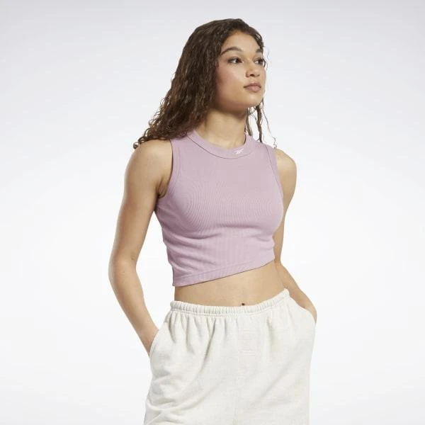 商品Reebok|Classics Cropped Ribbed Tank Top,价格¥194,第1张图片