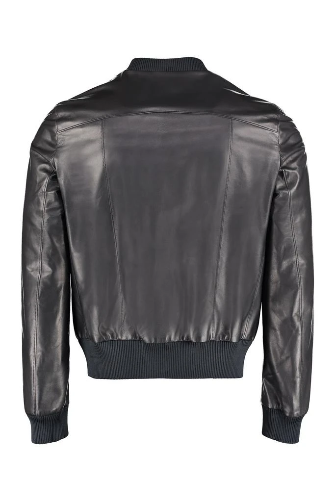 商品Prada|Prada Ribbed Hem Leather Bomber Jacket,价格¥19522,第2张图片详细描述