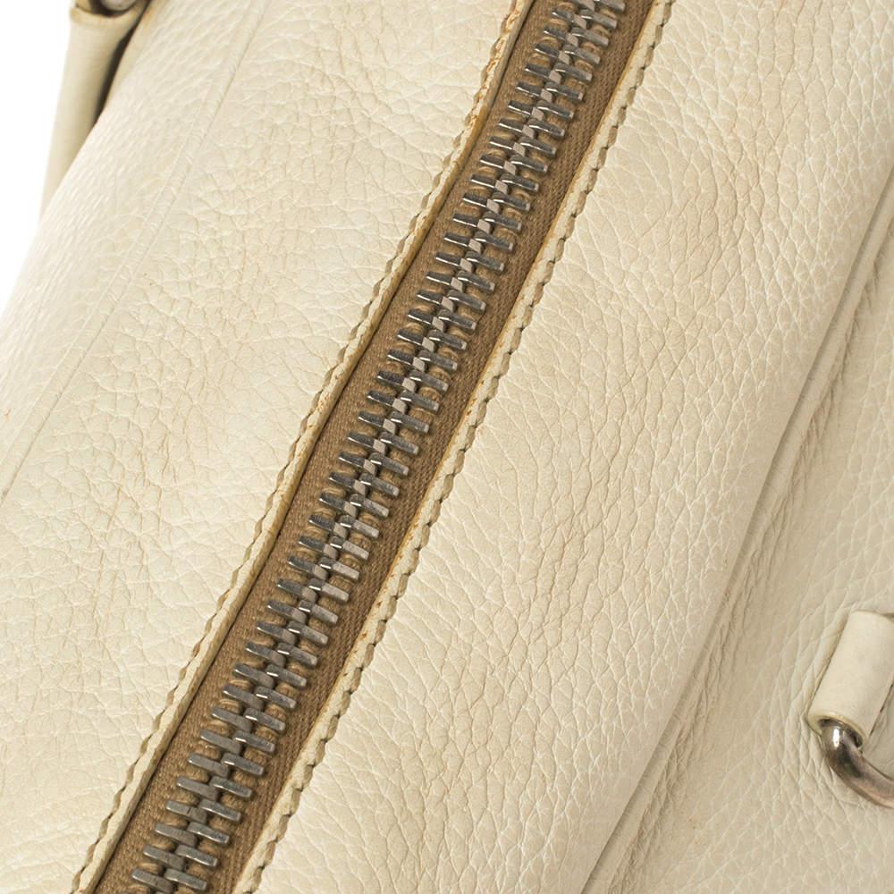 Prada White Vitello Daino Leather Balletto Bag商品第7张图片规格展示