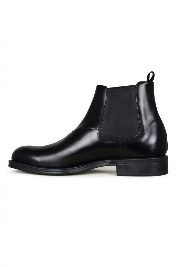 商品Prada|Men's luxury ankle boots prada black leather ankle boots with triangle details,价格¥4432,第3张图片详细描述