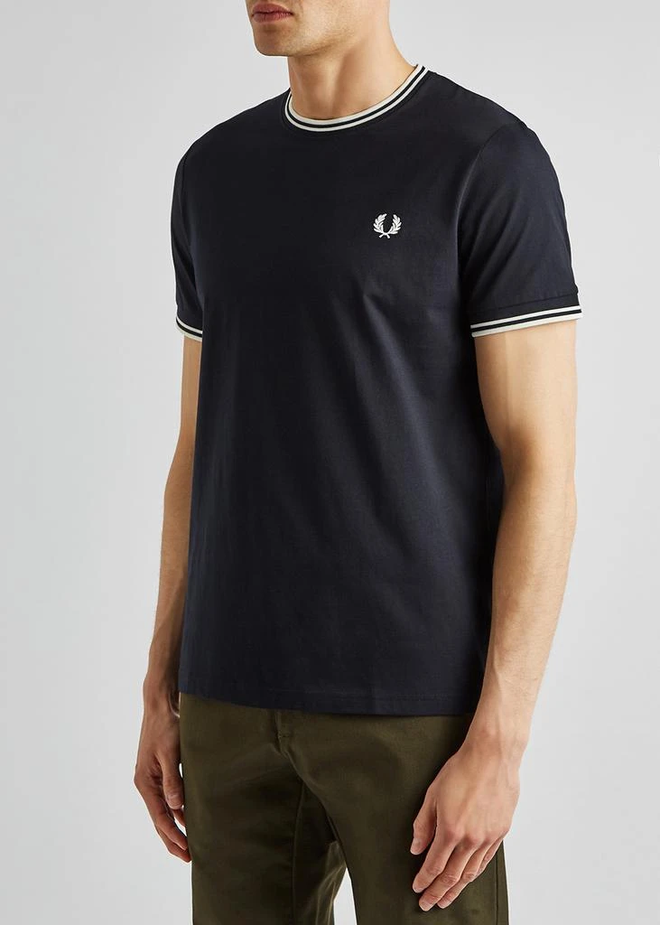 商品Fred Perry|M1588 navy cotton T-shirt,价格¥516,第2张图片详细描述