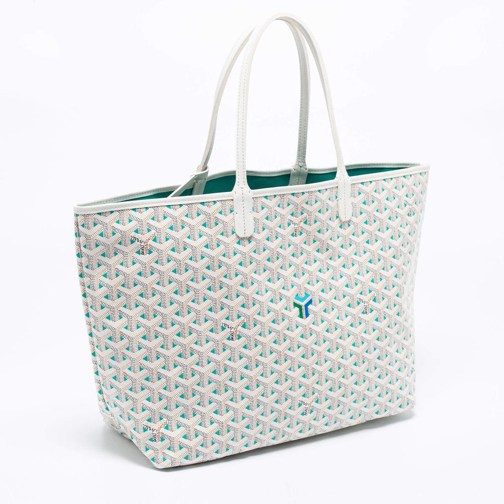 Goyard White/Green Goyardine Coated Canvas Saint Louis Claire Voie PM Tote商品第3张图片规格展示